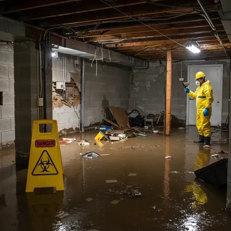 Flooded Basement Electrical Hazard in Princeton, FL Property